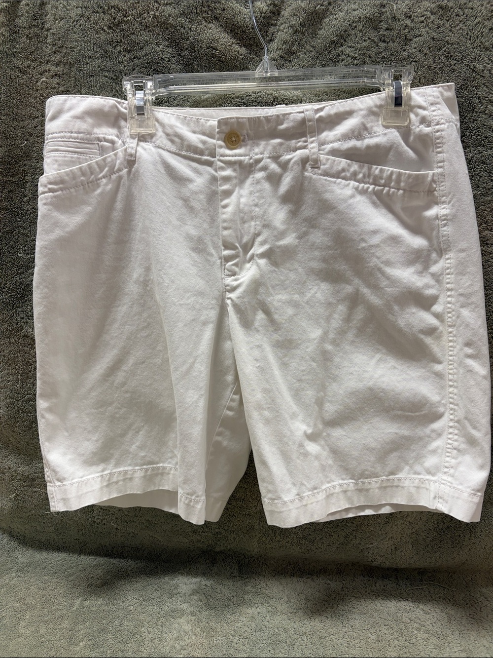 Ralph Lauren White Flat-Front Cotton Shorts